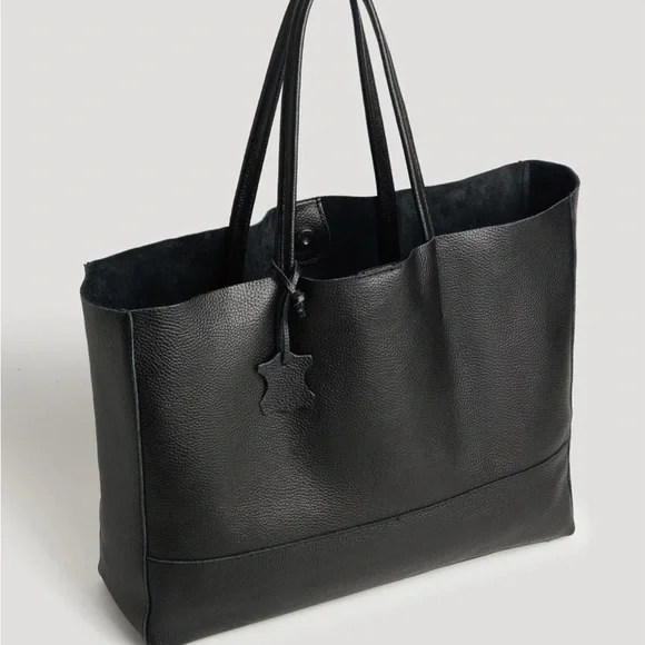 Adoratti Leather Carryall Tote Black Italian Leather NWOT Elegant Tote Bag - Picture 14 of 16